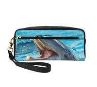 Precioso delfín Impreso., Bolsa de Maquillaje Bolsa de cosméticos Bolsa de Aseo de Viaje portátil Estuche de Cuero para Mujeres y niñas