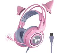 Precioso diseño atractivo para chicas jóvenes Auriculares para juegos con sonido envolvente virtual, compatibilidad inalámbrica Bluetooth y