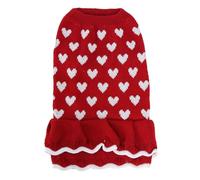 Precioso Diseño De Corazón Suéter para Perro Vestido para Día De Valentín Prendas De Punto De Invierno para Mascotas Pequeñas Suministro De Regalo De Cumpleaños Vestido De Punto