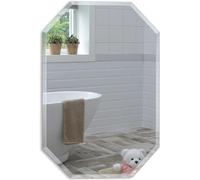 Precioso Espejo Octogonal de baño, Moderno y Elegante, con Bisel, para Instalar en la Pared 70cm x 50cm