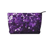 Precioso Estampado de Purpurina Morada,Neceser de Pana, Neceser de Maquillaje portátil, Neceser de Viaje