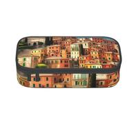 Precioso estuche con estampado de Italia, portátil, bolsa de maquillaje para mujer, bolsa de viaje para maquillaje, Black, Talla única, Neceser de maquillaje