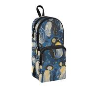 Precioso estuche para lápices con diseño de pingüino estrellado, gran capacidad con compartimento para estudiantes, bolsa de escuela, organizador de papelería, estuche para lápices, estuche para la