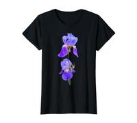Precioso Iris Púrpura Exótico En Blanco Formas Mania Camiseta gráfica económica, Mujer, Negro, L
