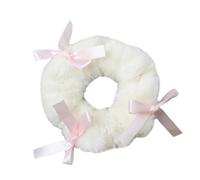 Precioso lazo de felpa para el pelo para mujeres y niñas, coletero peludo para coleta, accesorio para moldear el cabello, adorno elástico para el cabello