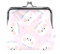 Precioso monedero de piel con cierre de mosquetón para mujer Rosa, Lovely Hamsters Rose, Clásico, Lovely Hamsters Rosa, Clásico