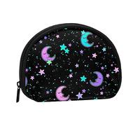 Precioso Monedero Sonriente con diseño de Luna Creciente y Estrellas para Mujer y niña, Monedero pequeño para Llevar, Tarjetero, Llavero