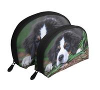 Precioso Perro de montaña de Berna, Bolsa de Maquillaje de Concha, Monedero pequeño para Mujer, Bolsa de artículos de tocador, Bolsa de cosméticos, 2 Piezas