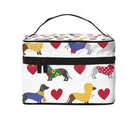 Precioso Perro Salchicha, Bolsa de Maquillaje Bolsa de cosméticos Bolsa de artículos de tocador de Viaje portátil Estuche para lápices Bolsa de artículos de tocador