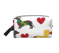 Precioso Perro Salchicha, Bolsa de Maquillaje Bolsa de cosméticos Bolsa de artículos de tocador de Viaje portátil Organizador de Bolsa de Maquillaje