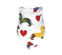 Precioso Perro Salchicha,Bufanda con Babero y Capucha Triangular Bufanda Ajustable para Mascotas Capucha Lavable Adecuada para Perros y Gatos pequeños, medianos y Grandes