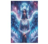 Precioso puzle de madera de ángel, puzle para adultos, puzles de 1000 piezas para adolescentes y niños, juegos desafiantes (78 x 53 cm)