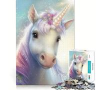 Precioso Rompecabezas de Unicornio para Adultos,1000 Piezas,Juego para estimular la Mente,tamaño Uniforme,Piezas precisas,Ideal para Viajar, ejercitar la Mente (38x26cm)