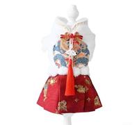 Precioso vestido de invierno aterciopelado para mascotas, ajuste cómodo que permite libertad de movimiento mientras las mantiene a la moda esta temporada (A)