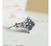 Preciosos anillos de princesa con circonita cúbica colorida para mujer | Propuesta, ceremonia de compromiso, fiesta nupcial, dama de honor, aniversario, noche romántica, luna de miel