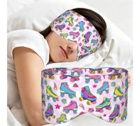 Preciosos patines, Antifaz para dormir, ideal para el hogar, viajes y trabajo por turnos. Cubre completamente los ojos y bloquea la luz.