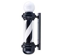 precious harvest Poste de barbero 68cm,fuente de luz LED,luminoso superior, montaje en pared,lámpara giratoria de barbería en blanco y negro,letreros clásicos para peluquería