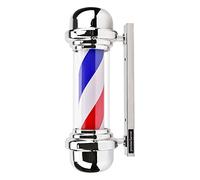 precious harvest,Poste de barbero, luz giratoria de barbería roja azul y blanca, rótulos clásicos para peluquería, fuente de luz LED, 58cm