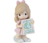Precious Moments 203005 - Figura Decorativa de Porcelana con Texto en inglés Mom, You Mererve The World Girl