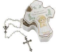 Precious Moments 222407 Blessings On Your First Commununion Girl Bisque - Rosario de porcelana y plástico con rosario