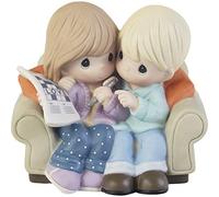Precious Moments Figura para Parejas, Figura de Porcelana con Texto en inglés Love is The Answer, Regalo para el día de la Valencia para Esposa, Novia, Pintada a Mano