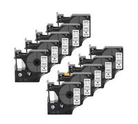 PrecisGear 10PK 45021 Cinta de Etiquetas 6 mm x 7 m Compatible con 350 LM160 280 con Casete de Cinta D1 Blanco sobre Negro(Black on Silver)