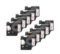 PrecisGear 10PK 45021 Cinta de Etiquetas 6 mm x 7 m Compatible con 350 LM160 280 con Casete de Cinta D1 Blanco sobre Negro(Red on White)