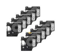 PrecisGear 10PK 45021 Cinta de Etiquetas 6 mm x 7 m Compatible con 350 LM160 280 con Casete de Cinta D1 Blanco sobre Negro(Black on Clear)