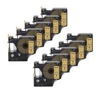 PrecisGear 10PK 45021 Cinta de Etiquetas 9 mm x 7 m Compatible con 350 LM160 280 con Casete de Cinta D1 Blanco sobre Negro(Black on Gold)