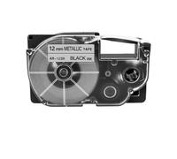 PrecisGear 1pcs 9 12 18 Cape de Etiqueta de 24 mm Compatible con Etiqueta XR-12WE XR-18WE XR-9WE XR-12X XR-12YW KL-120 KL-820 KL-780(Black on Silver)