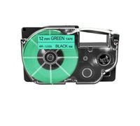 PrecisGear 1pcs 9 12 18 Cape de Etiqueta de 24 mm Compatible con Etiqueta XR-12WE XR-18WE XR-9WE XR-12X XR-12YW KL-120 KL-820 KL-780(Black on Green)