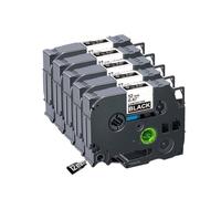 PrecisGear 5/10/20pk TZE231 Cinta de Etiqueta Compatible de 12 mm compatibles con PTH110 TZE231 TZE131 TZE531 TZE631 TZE334 TZE335(5PK White on Black)