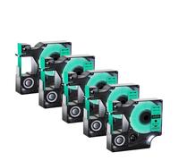 PrecisGear 5/10 Uds. Cintas de Etiquetas de 12mm compatibles con 100 450D for Fabricantes de Etiquetas D1 A45010 A45013 A45018(5PK Black on Green)