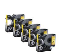 PrecisGear 5/10 Uds. Cintas de Etiquetas de 12mm compatibles con 100 450D for Fabricantes de Etiquetas D1 A45010 A45013 A45018(5PK Black on Gold)