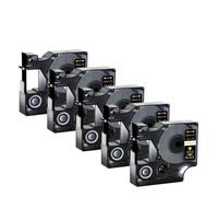 PrecisGear 5/10 Uds. Cintas de Etiquetas de 12mm compatibles con 100 450D for Fabricantes de Etiquetas D1 A45010 A45013 A45018(5PK Gold on Black)