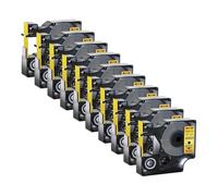PrecisGear 5/10 Uds. Cintas de Etiquetas de 12mm compatibles con 100 450D for Fabricantes de Etiquetas D1 A45010 A45013 A45018(10PK Black on Gold)