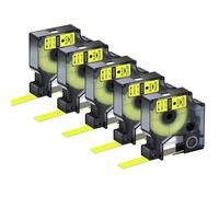 PrecisGear 5/10PCS A45018 Black On Yellow 12mm 19mm Label Tapes Compatible with D1 45018 45808 300 350 350D 360D(5PK)