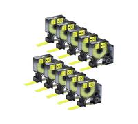 PrecisGear 5/10PCS A45018 Black On Yellow 12mm 19mm Label Tapes Compatible with D1 45018 45808 300 350 350D 360D(10PK)