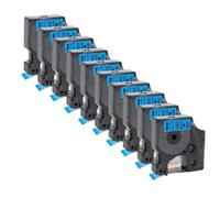 PrecisGear 5 10pcs Compatible D1 45013 45018 45010 Cinta de Etiqueta de 12 mm Black on White Yellow Works con la Impresora de Etiquetas 160 280 para el número D1(10PK 5Mixed Colors)