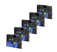 PrecisGear 5/10pk 6 mm 9 mm 12 mm 18 mm 24 mm TZE Lamined Tape Compatible con PT 210D Etiqueta para el número TZE231 TZE241 TZ131 TZE251(Gold on Black-5PK)