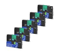 PrecisGear 5/10pk 6 mm 9 mm 12 mm 18 mm 24 mm TZE Lamined Tape Compatible con PT 210D Etiqueta para el número TZE231 TZE241 TZ131 TZE251(Black on Green-5PK)
