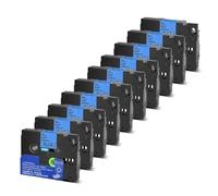 PrecisGear 5/10pk 6 mm 9 mm 12 mm 18 mm 24 mm TZE Lamined Tape Compatible con PT 210D Etiqueta para el número TZE231 TZE241 TZ131 TZE251(Black on Blue-10PK)