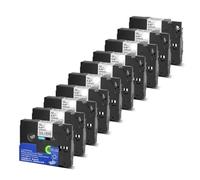 PrecisGear 5/10pk 6 mm 9 mm 12 mm 18 mm 24 mm TZE Lamined Tape Compatible con PT 210D Etiqueta para el número TZE231 TZE241 TZ131 TZE251(Black on Silver-10PK)