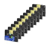 PrecisGear 5/10pk 6 mm 9 mm 12 mm 18 mm 24 mm TZE Lamined Tape Compatible con PT 210D Etiqueta para el número TZE231 TZE241 TZ131 TZE251(Black on Gold-10PK)