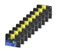 PrecisGear 5/10pk 6 mm 9 mm 12 mm 18 mm 24 mm TZE Lamined Tape Compatible con PT 210D Etiqueta para el número TZE231 TZE241 TZ131 TZE251(Black on Yellow-10PK)