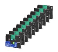 PrecisGear 5/10pk 6 mm 9 mm 12 mm 18 mm 24 mm TZE Lamined Tape Compatible con PT 210D Etiqueta para el número TZE231 TZE241 TZ131 TZE251(Black on Green-10PK)