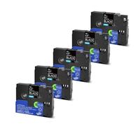PrecisGear 5/10pk 6 mm 9 mm 12 mm 18 mm 24 mm TZE Lamined Tape Compatible con PT 210D Etiqueta para el número TZE231 TZE241 TZ131 TZE251(White on Black-5PK)