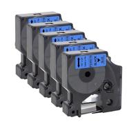 PrecisGear 5pcs 45013 Black On White Compatible with D1 Tape 45010 45018 45021 Works LabelManager 160 280 260D Label Printing(Black on Blue)