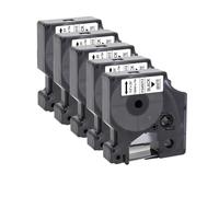 PrecisGear 5pcs 45013 Black On White Compatible with D1 Tape 45010 45018 45021 Works LabelManager 160 280 260D Label Printing(Black on White)