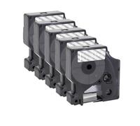 PrecisGear 5pcs 45013 Black On White Compatible with D1 Tape 45010 45018 45021 Works LabelManager 160 280 260D Label Printing(White on Clear)